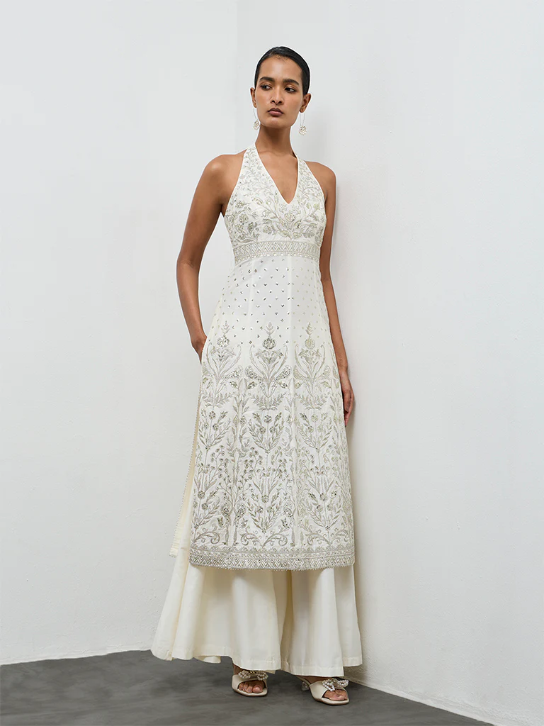 Vark Off-White Embroidered A-Line Ethic Set - Image 2