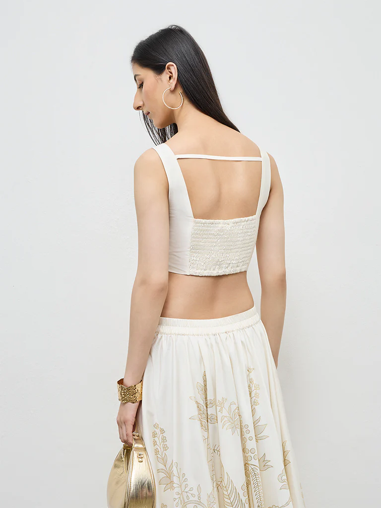 Vark Off-White Embroidered Top - Image 4