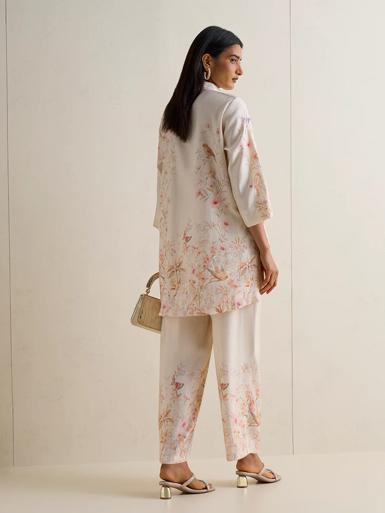 Vark Off-White Nature-Inspired Co-ord Set - Image 4