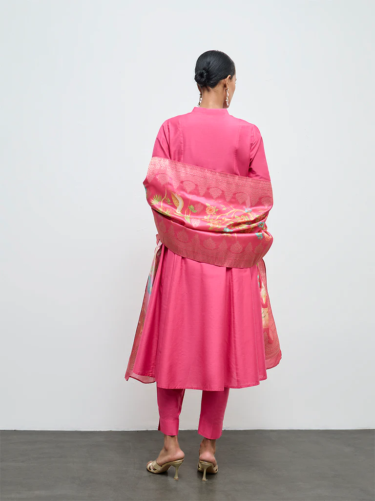 Vark Pink Anarkali Ethnic Set - Image 4