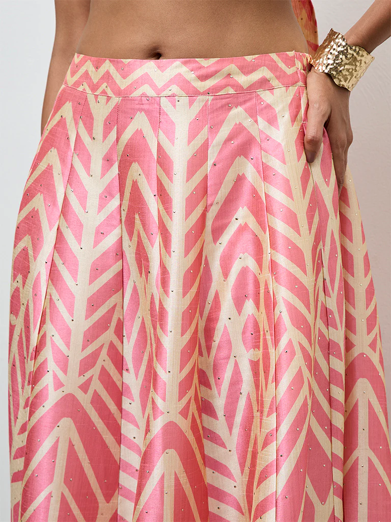 Vark Pink Printed Skirt - Image 2