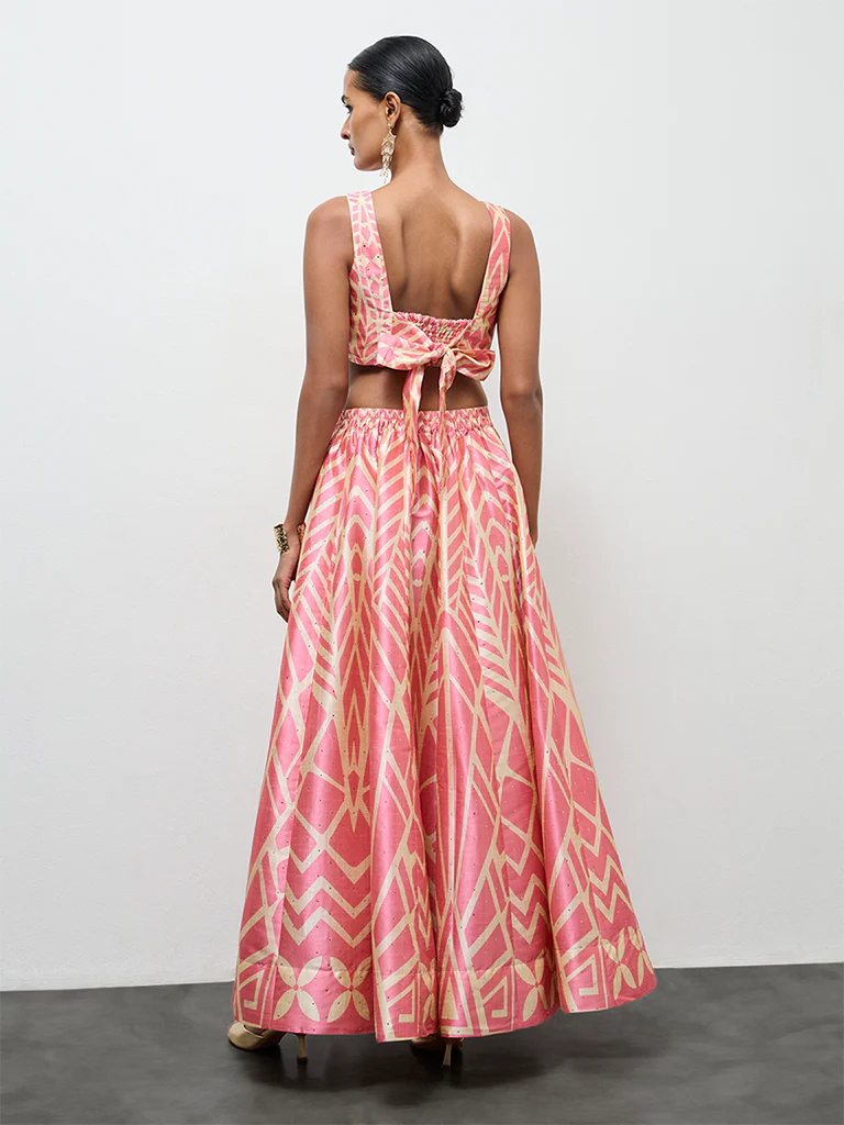 Vark Pink Printed Skirt - Image 3