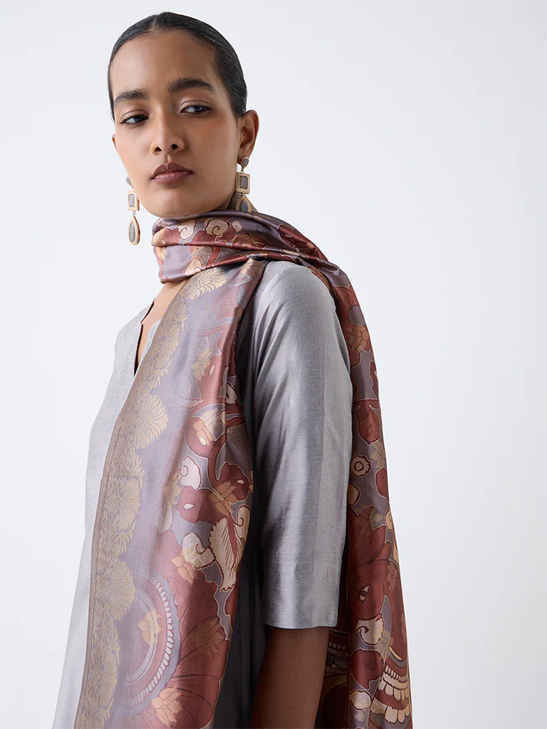 Vark Silver Anarkali Ethnic Set - Image 3