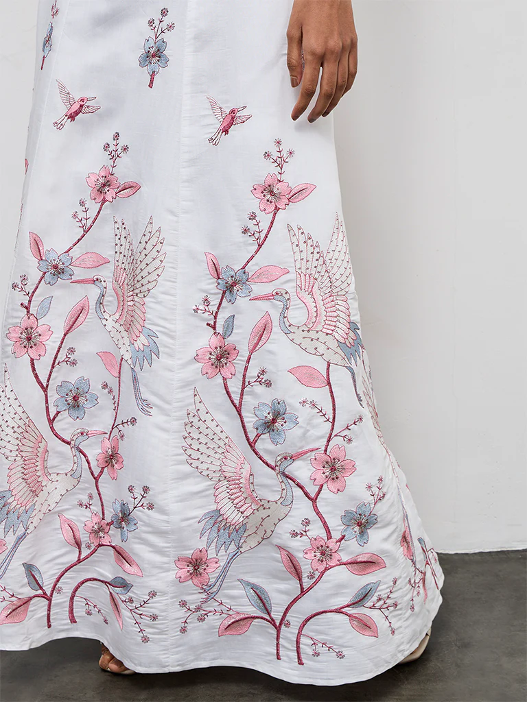 Vark White Embroidered Skirt - Image 3