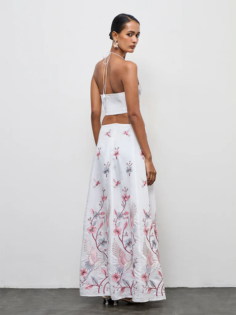 Vark White Embroidered Skirt - Image 4