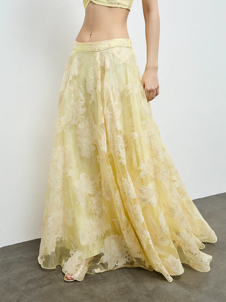 Vark Yellow Floral Skirt - Image 2