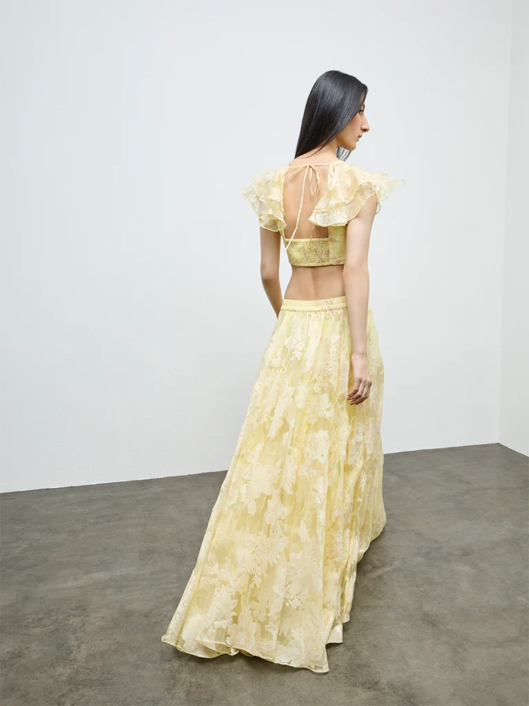 Vark Yellow Floral Skirt - Image 4