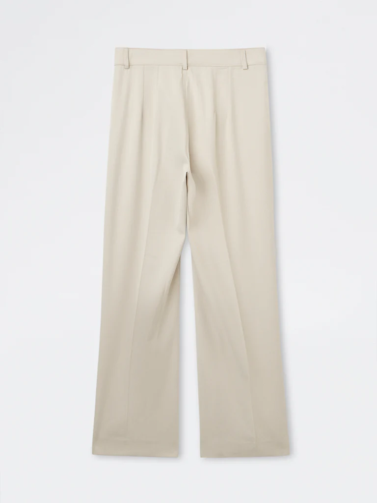 Wardrobe Beige Solid High-Rise Trousers - Image 2