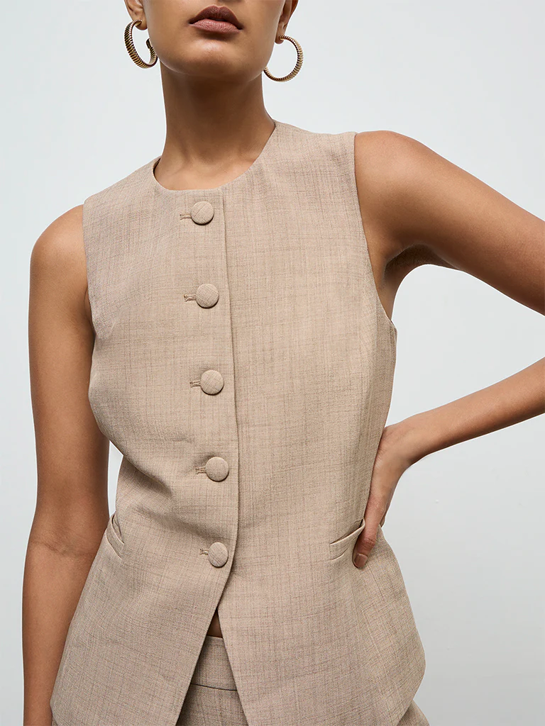 Wardrobe Beige Solid Jacket - Image 3