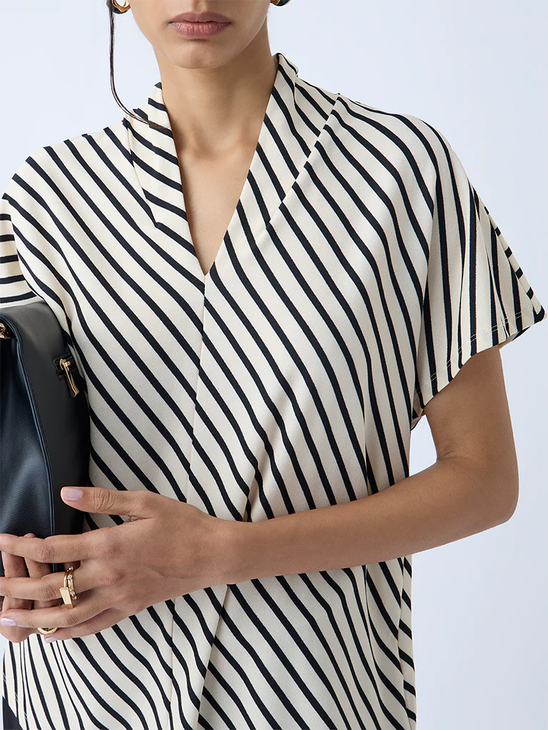 Wardrobe Beige Striped Top - Image 3