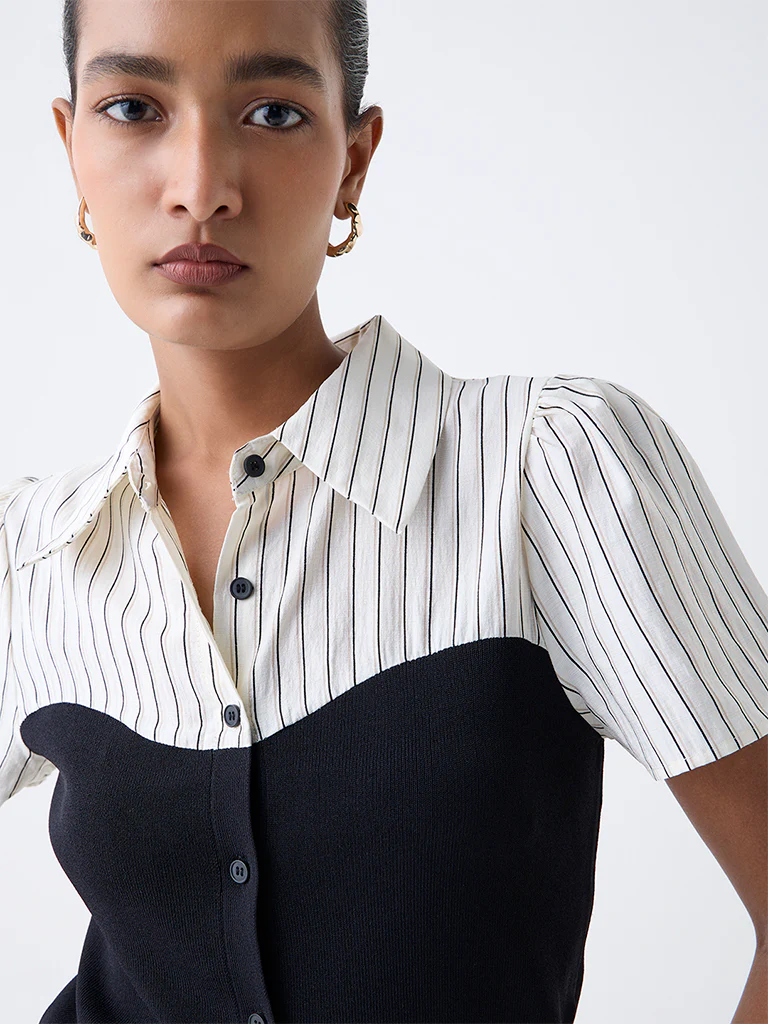 Wardrobe Black Layered-Effect Blouse - Image 3