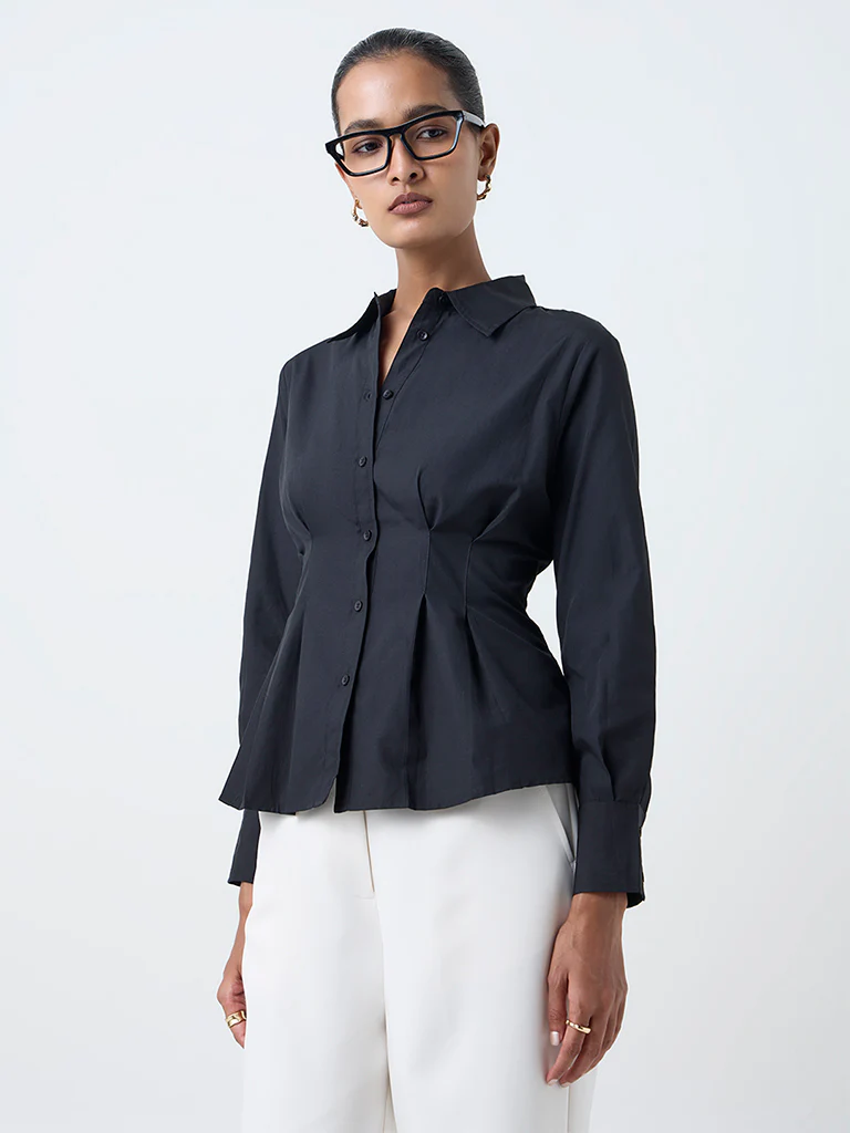 Wardrobe Black Peplum Shirt