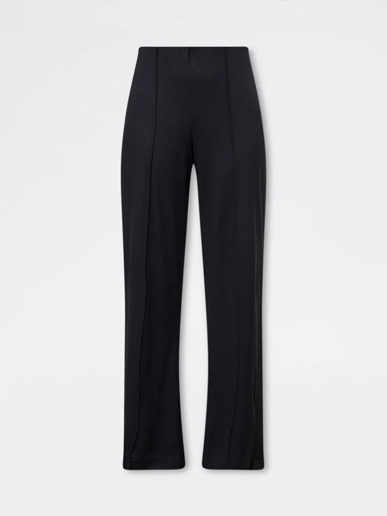 Wardrobe Black Pipeline-Detailed High-Rise Trousers - Image 5