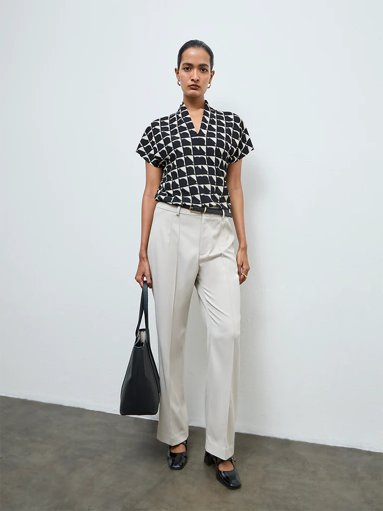 Wardrobe Black Printed Blouse