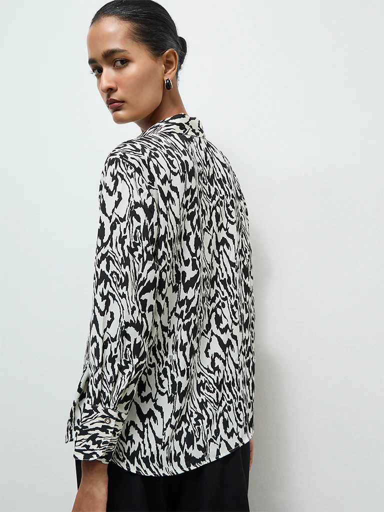 Wardrobe Black Printed Shirt - Image 4