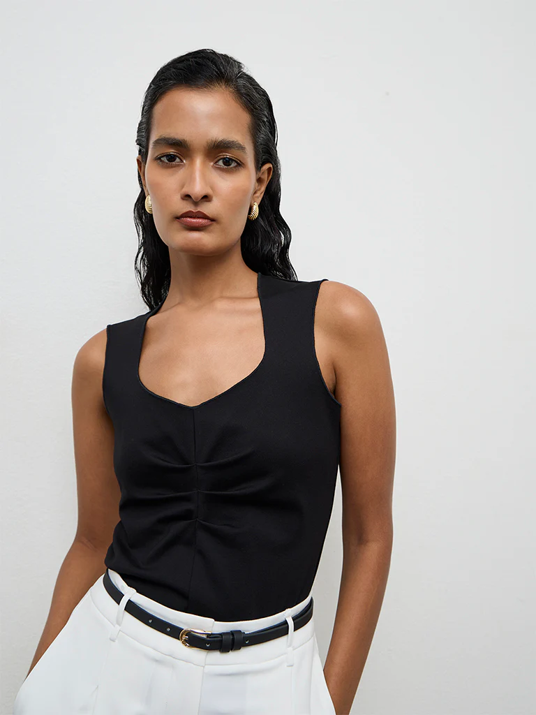 Wardrobe Black Ruched Top - Image 2