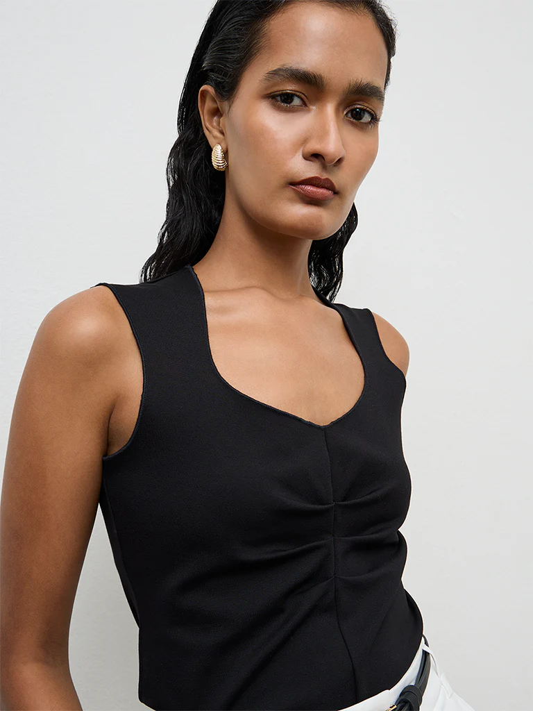 Wardrobe Black Ruched Top - Image 3