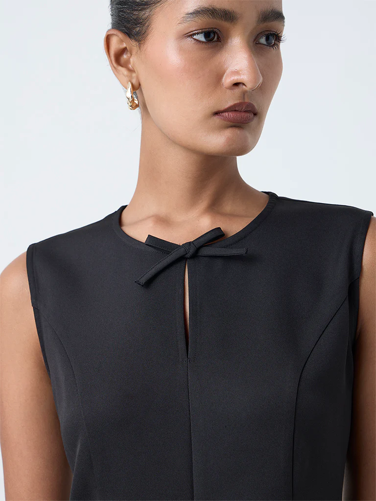 Wardrobe Black Solid Cotton Top - Image 3