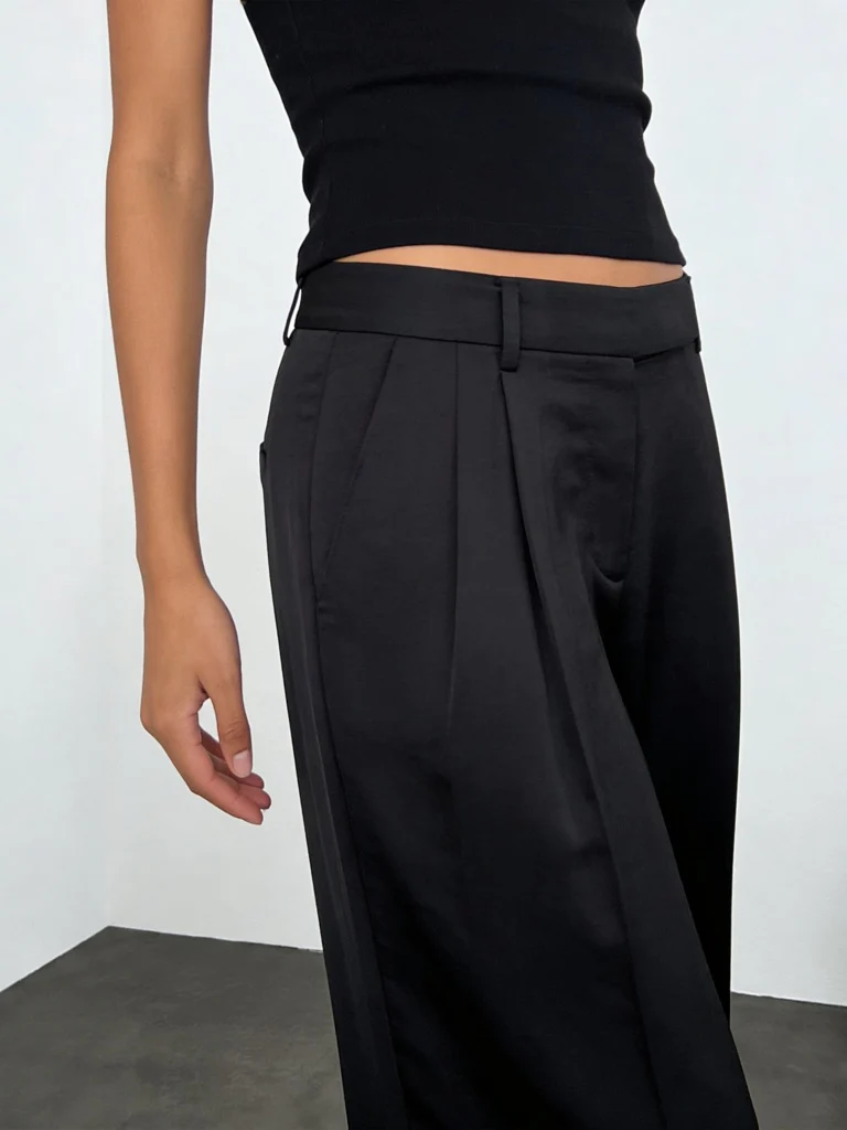 Wardrobe Black Solid High-Rise Trousers - Image 3