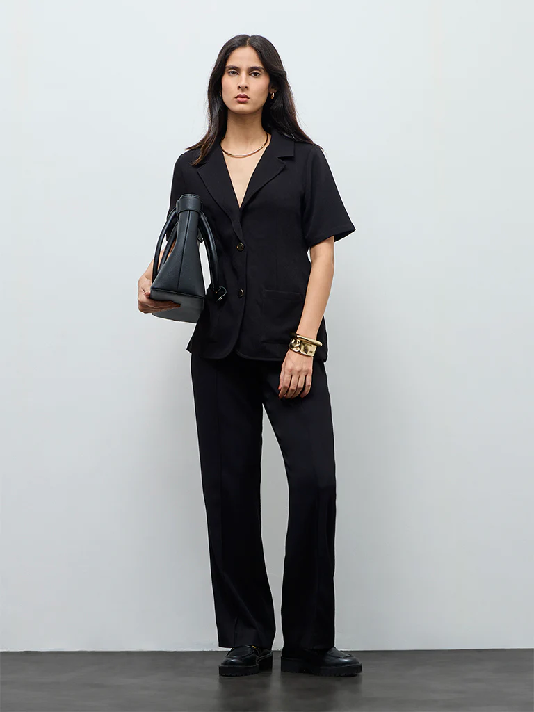 Wardrobe Black Solid Jacket - Image 2