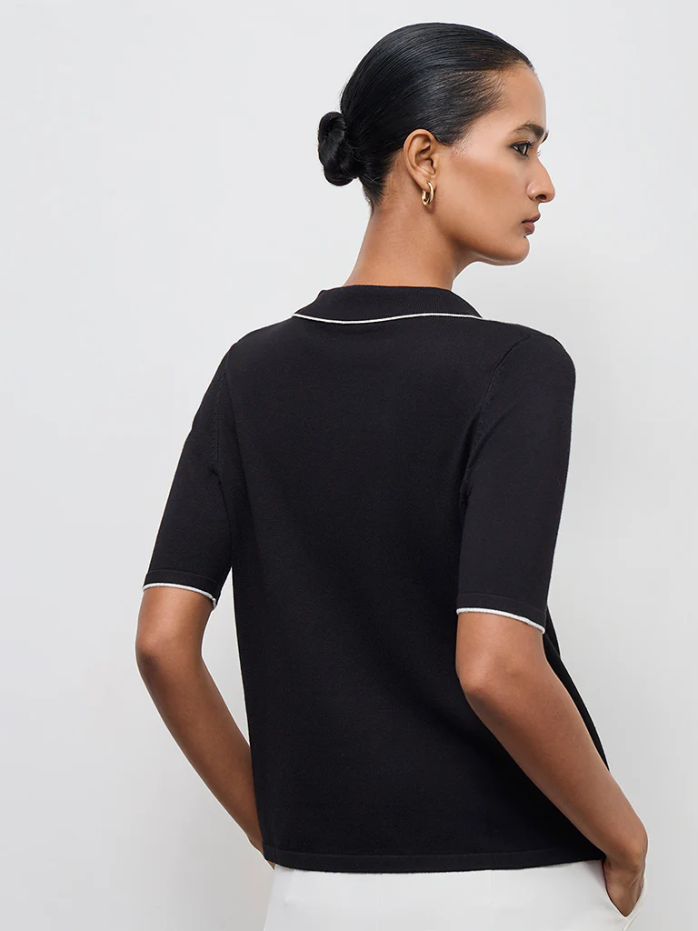 Wardrobe Black Solid Quarter-Zip Top - Image 4