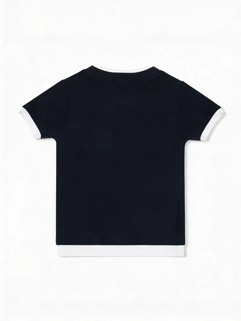 Wardrobe Black Stripe Ribbed Fitted Cotton-Blend T-Shirt - Image 6