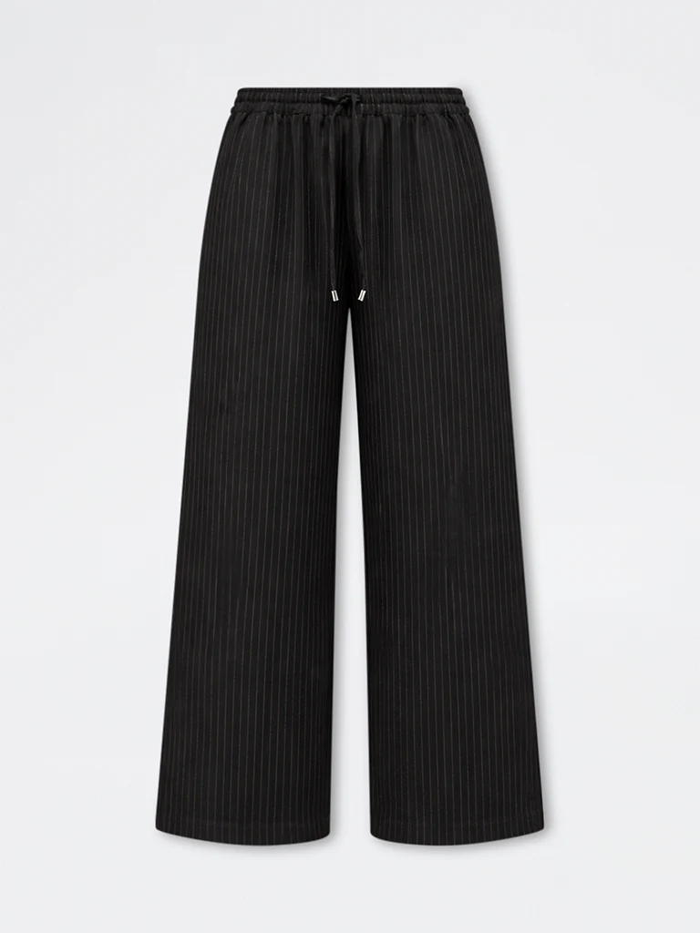 Wardrobe Black Striped High-Rise Cotton-Blend Pants - Image 5
