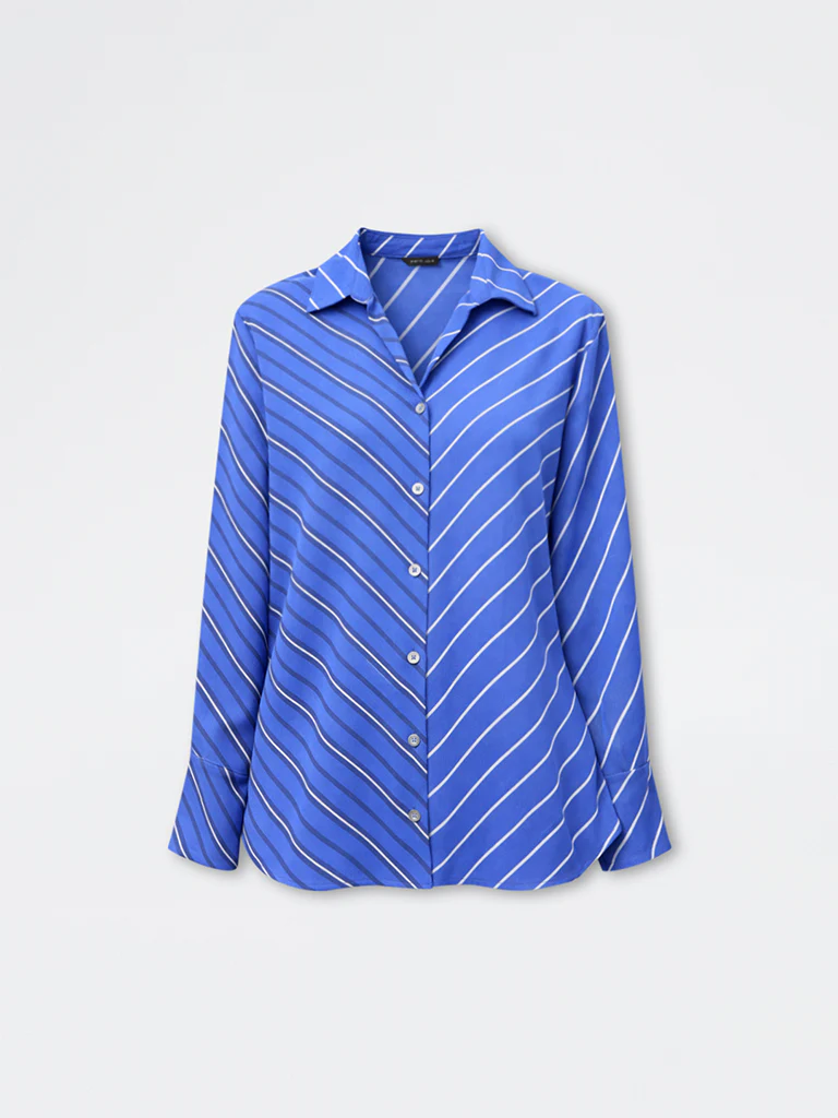 Wardrobe Blue Contrast Striped Shirt - Image 5