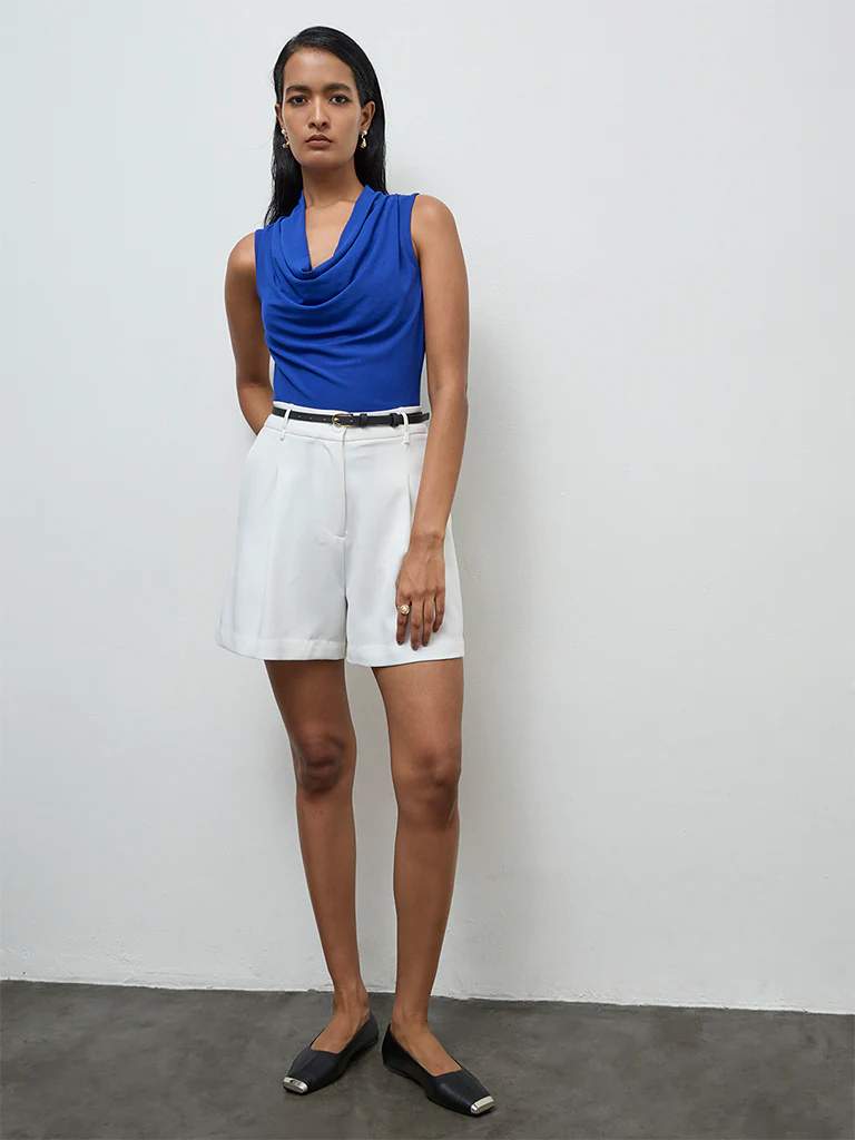 Wardrobe Blue Cowl Neck Top