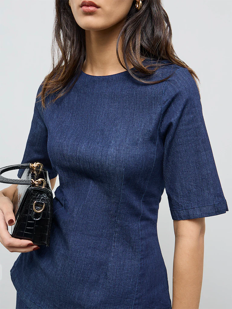 Wardrobe Blue Denim Top - Image 3