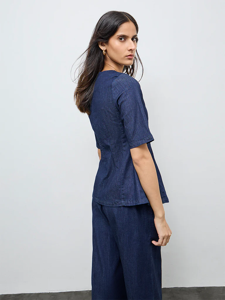 Wardrobe Blue Denim Top - Image 4
