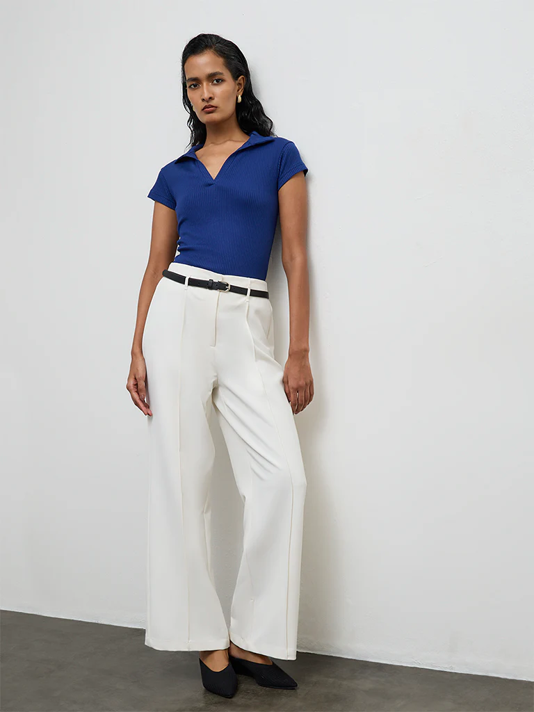 Wardrobe Blue Ribbed Top - Image 2