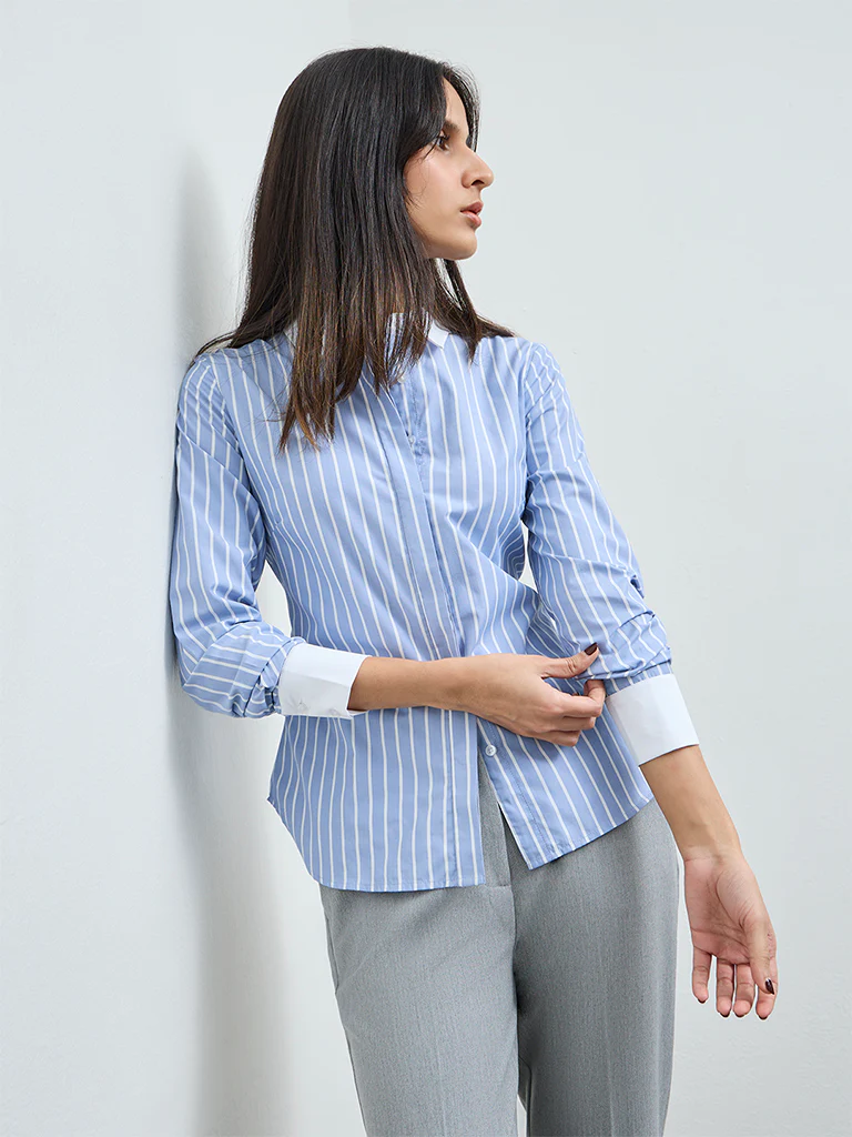 Wardrobe Blue Stripe Shirt