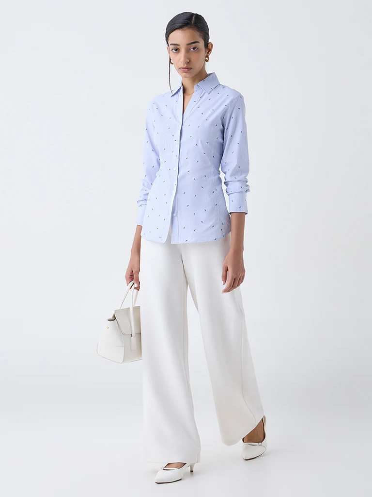 Wardrobe Blue Striped Shirt - Image 2