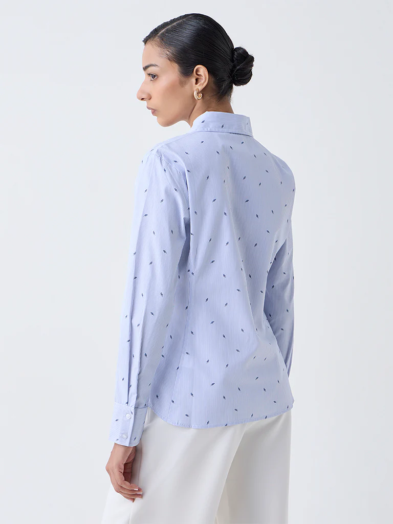 Wardrobe Blue Striped Shirt - Image 4