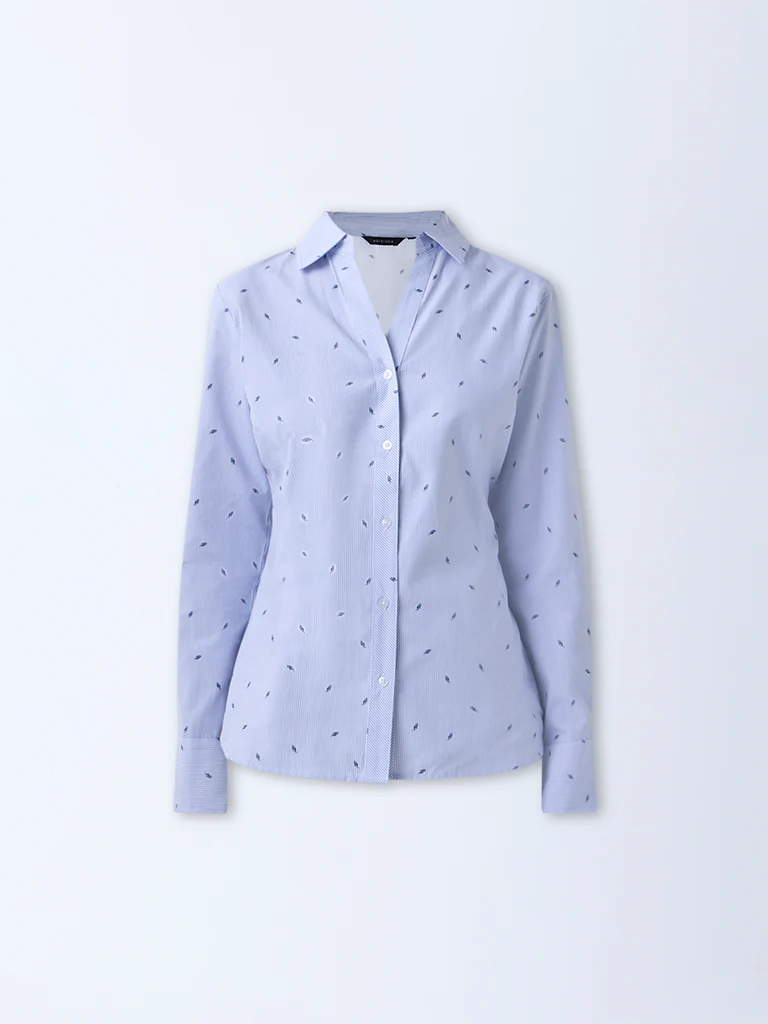 Wardrobe Blue Striped Shirt - Image 5