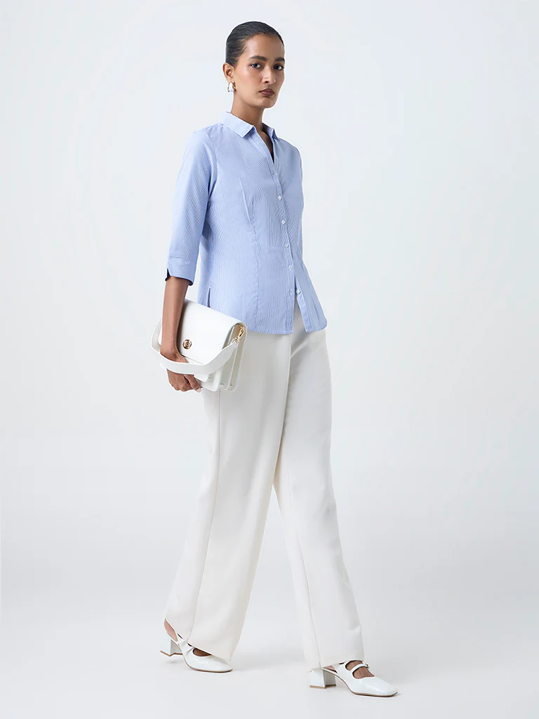 Wardrobe Blue Striped Shirt - Image 2