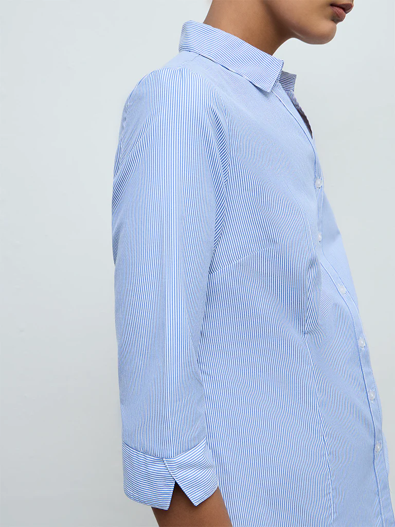 Wardrobe Blue Striped Shirt - Image 3