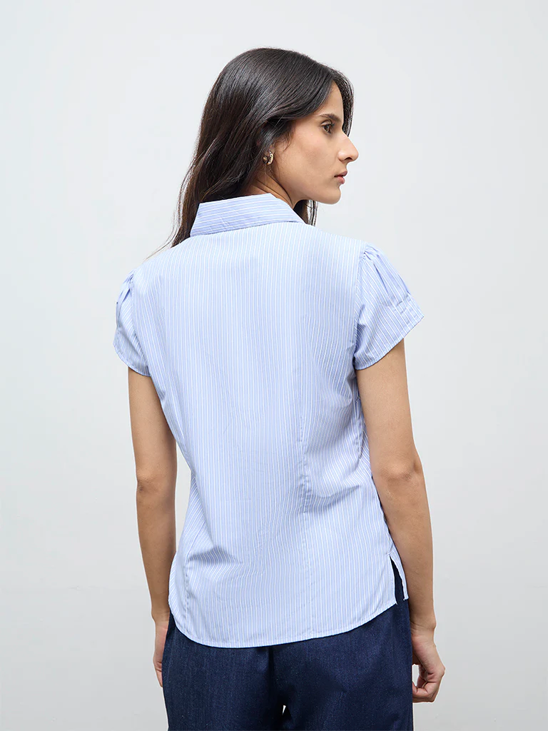 Wardrobe Blue Striped Shirt - Image 4