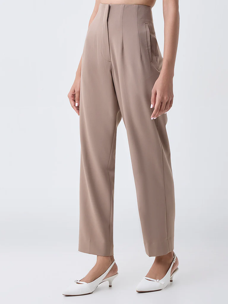 Wardrobe Brown High-Rise Trousers - Image 2