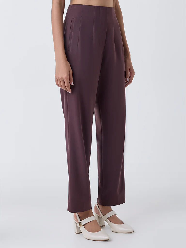 Wardrobe Brown High-Rise Trousers - Image 2