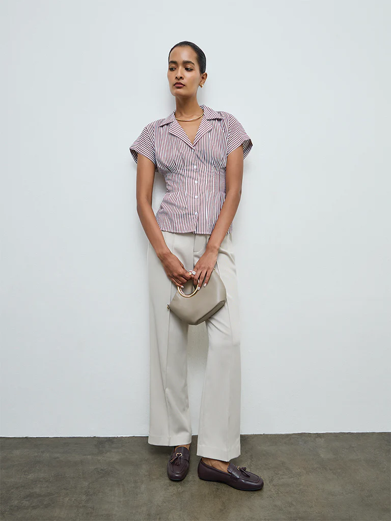 Wardrobe Brown Striped Shirt - Image 2