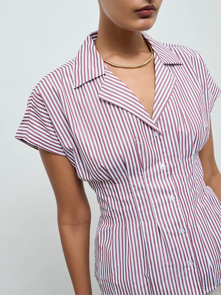 Wardrobe Brown Striped Shirt - Image 3