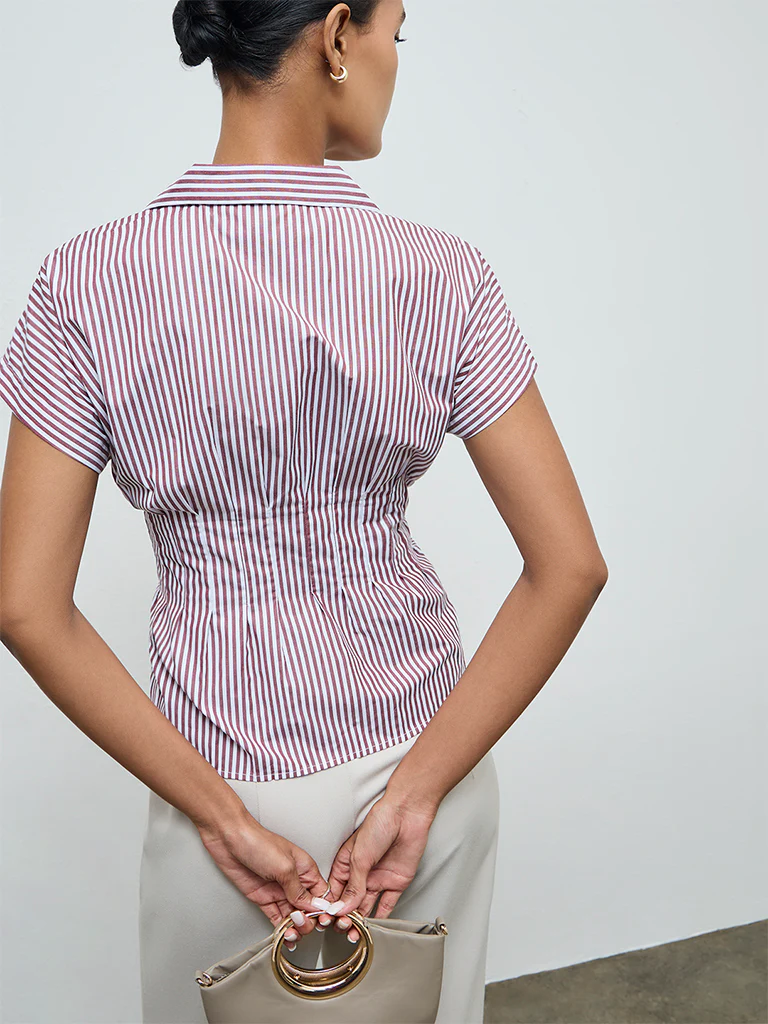 Wardrobe Brown Striped Shirt - Image 4