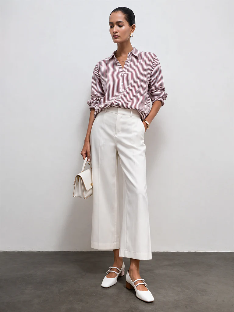 Wardrobe Brown Striped Shirt