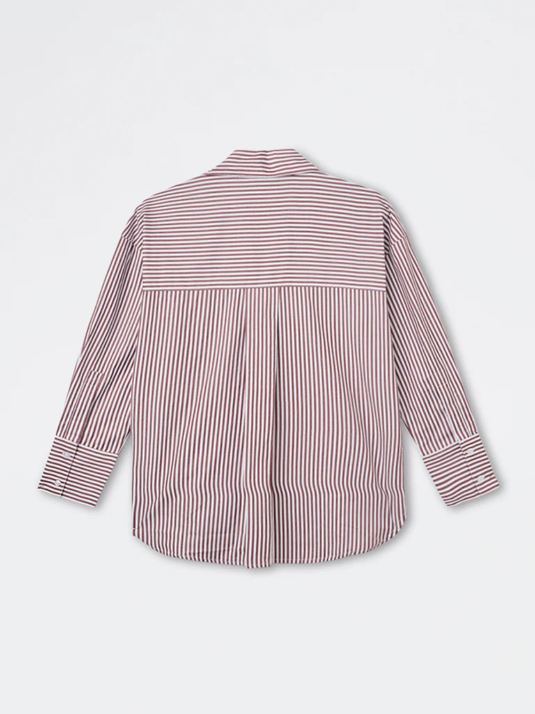 Wardrobe Brown Striped Shirt - Image 4
