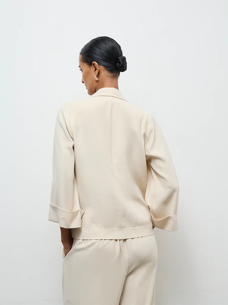 Wardrobe Cream Solid Blazer - Image 4