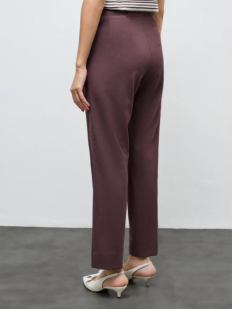 Wardrobe Dark Brown High-Rise Trousers - Image 5