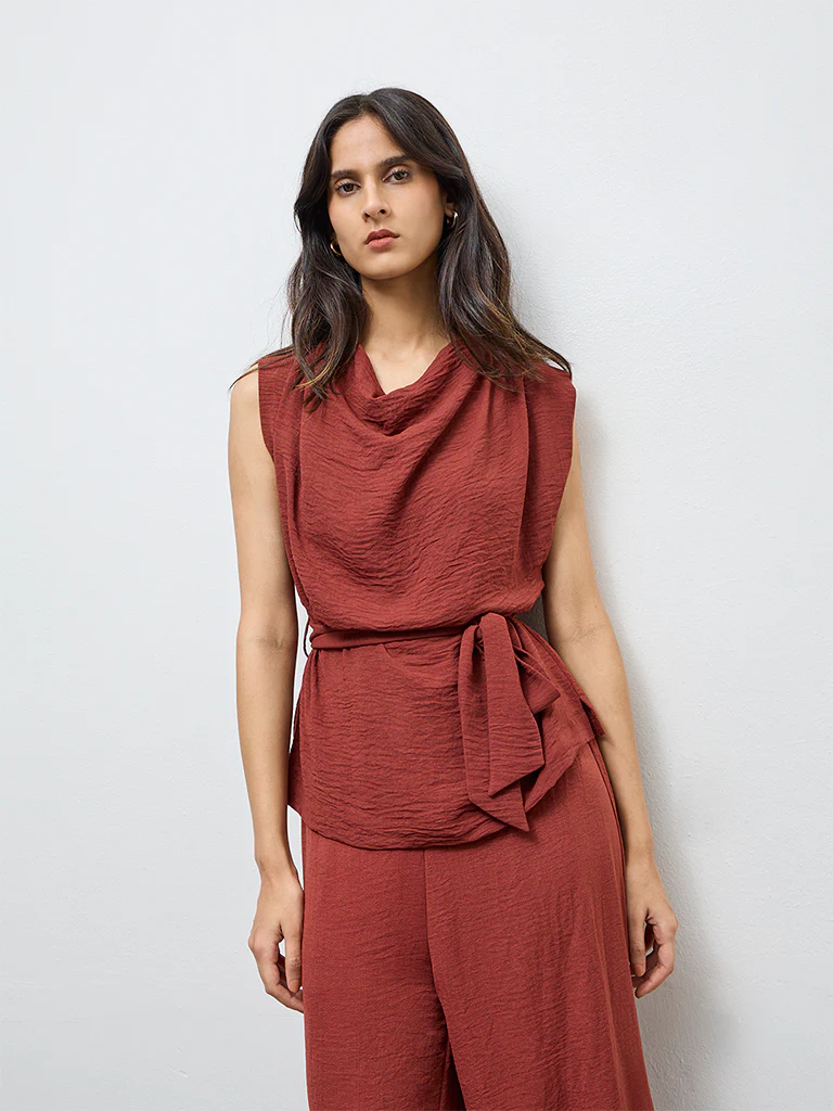 Wardrobe Dark Rust Blouse with Belt