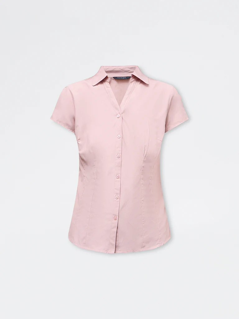 Wardrobe Dusty Pink Solid Shirt - Image 5